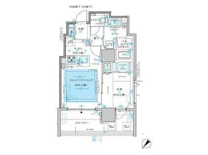 ディームス渋谷本町(1LDK/14階)の間取り写真