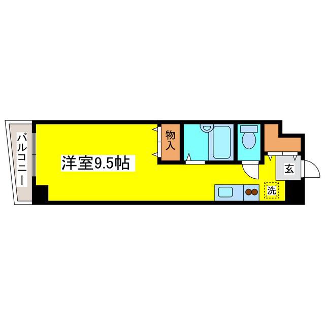 メゾンクレスト元町(1K/5階)の間取り写真