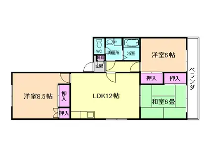 サローネ桜井(3LDK/2階)の間取り写真