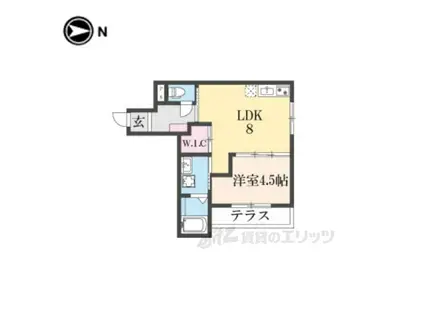 THERESIDENCEKYOTOHIG(1LDK/1階)の間取り写真
