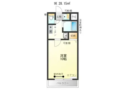 コマヴィレッジ(1K/2階)の間取り写真