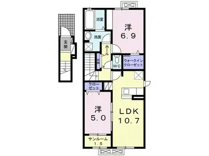 北陸新幹線 糸魚川駅 徒歩15分 2階建 築6年(2LDK/2階)の間取り写真
