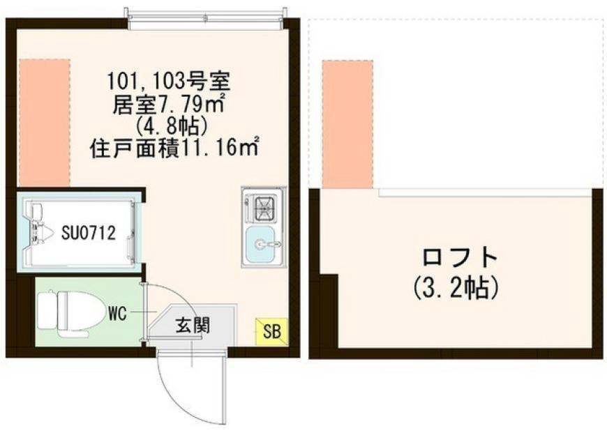 SUNNYPLACE(ワンルーム/1階)の間取り写真