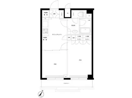 ルーブル下丸子(2DK/5階)の間取り写真