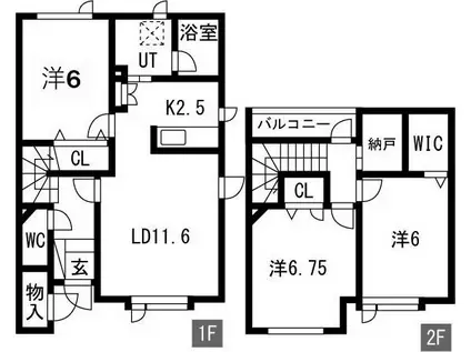 アルカディアI(3LDK/1階)の間取り写真