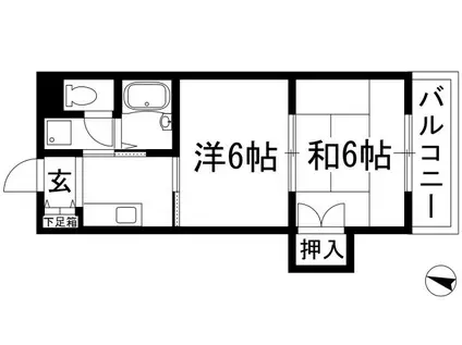 ハイツ西野(2K/3階)の間取り写真