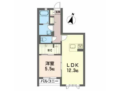 エターナル桑野(1LDK/1階)の間取り写真