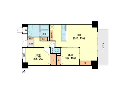 EQUAL諸岡(2LDK/7階)の間取り写真