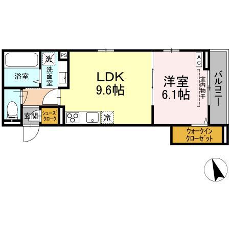 CAREER POCKET A(1LDK/2階)の間取り写真