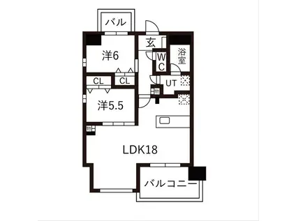 ヒルクレストELGRAND本山(2LDK/4階)の間取り写真