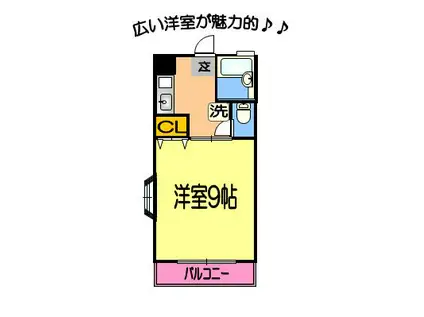 サンプレース(1K/2階)の間取り写真