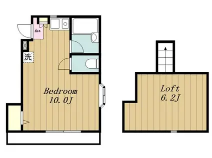 グリーンハイツ黒川第2(ワンルーム/2階)の間取り写真