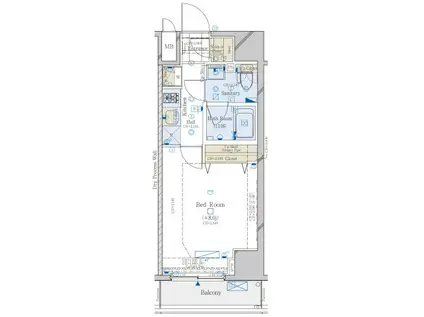 コンシェリア東京 AQUA VERT(1K/6階)の間取り写真