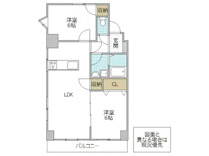 ルマタン・ドール(2LDK/1階)の間取り写真