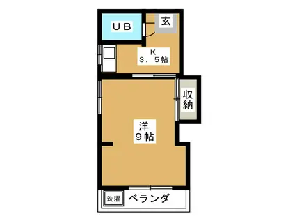 ハイムエントピヤ(1K/1階)の間取り写真