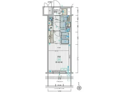 エステムコート八王子中町(1K/9階)の間取り写真