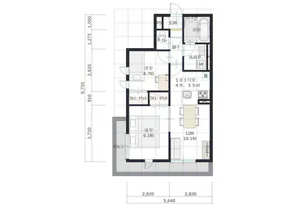 K HOUSE(2LDK/1階)の間取り写真