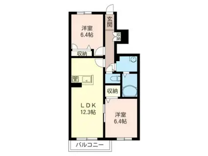 セ・メイユール(2LDK/1階)の間取り写真