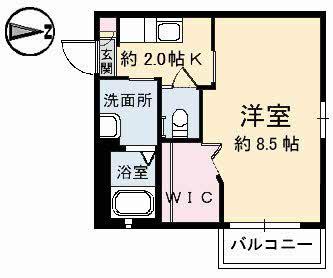 アンシャンテ(1K/2階)の間取り写真