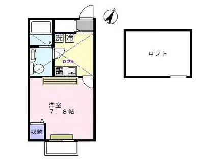 アザーレプラネ生田(1K/2階)の間取り写真