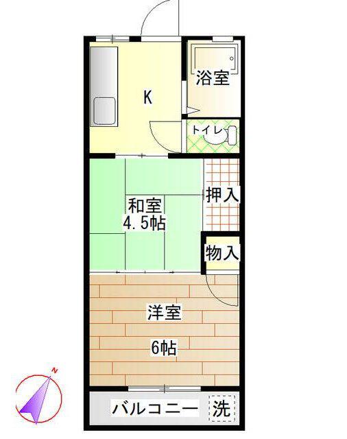 メゾンマツドA(2K/2階)の間取り写真