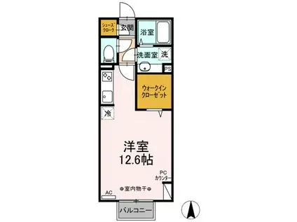 ラゾーナ江田(ワンルーム/2階)の間取り写真