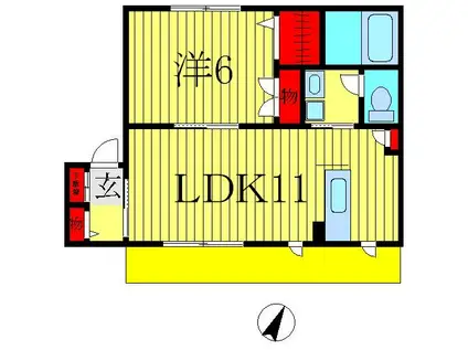 NTドミールI(1LDK/1階)の間取り写真
