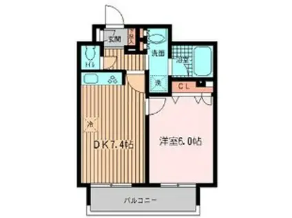 ラポール三田(1DK/9階)の間取り写真