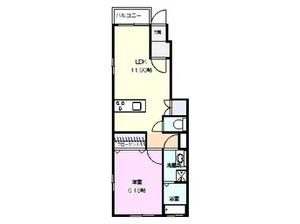 ＪＲ土讃線 善通寺駅 徒歩27分 2階建 築12年(1LDK/2階)の間取り写真