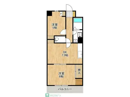 ペガソス熊谷(2DK/4階)の間取り写真