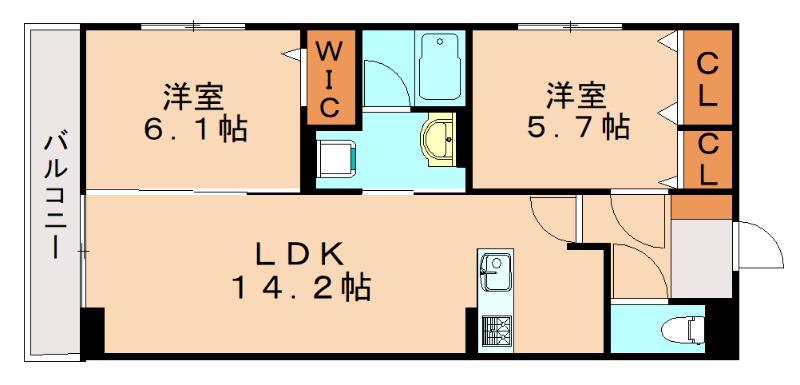 D-ROOM原町駅南(2LDK/2階)の間取り写真