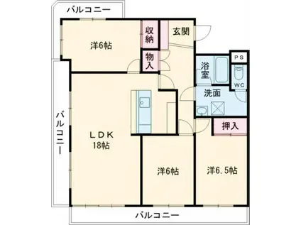 アーバン石坂(3LDK/1階)の間取り写真