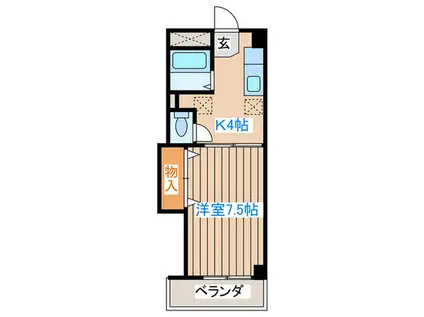 アーバンハイツ福住I(1K/1階)の間取り写真