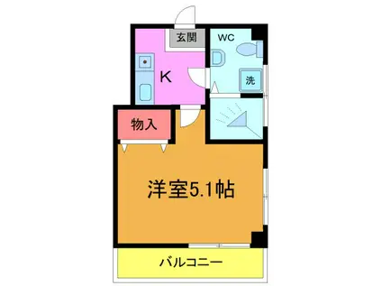 パルクメゾンミナミ(1K/4階)の間取り写真