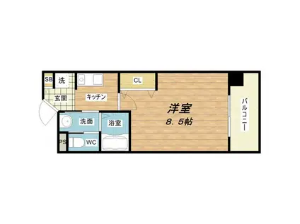 アーバンステージ安堂寺II(1K/6階)の間取り写真