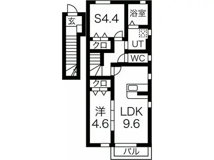 ソワサントゥカンズ(1SLDK/2階)の間取り写真