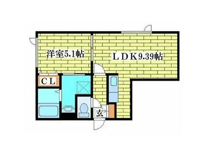 ル・フォート清田Ⅱ(1LDK/3階)の間取り写真