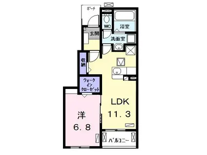 ボルシュクセ(1LDK/1階)の間取り写真