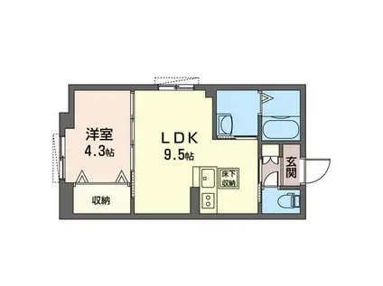 イースト MAISON(1LDK/1階)の間取り写真