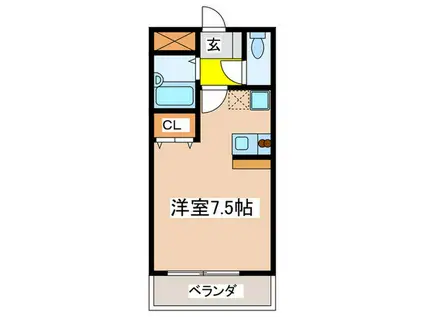 REPOSER調布(ワンルーム/3階)の間取り写真