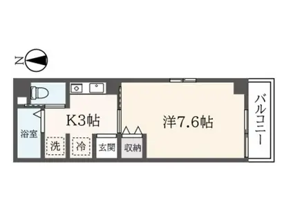 カミーノ花咲(1K/4階)の間取り写真
