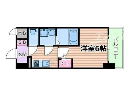 エスリードレジデンス梅田マークス(1K/2階)の間取り写真