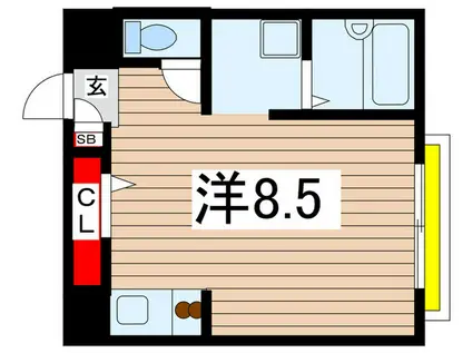 パラッツオ・グラディオーソ(ワンルーム/4階)の間取り写真