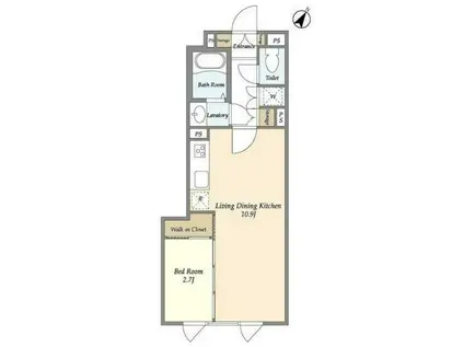 ラペルラ笹塚2(1LDK/2階)の間取り写真