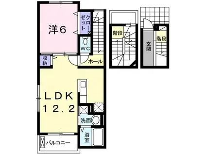 ソリッソ三条(1LDK/3階)の間取り写真