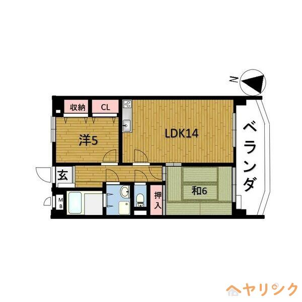 ファミール共栄(2LDK/1階)の間取り写真