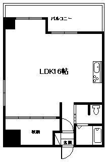 第1ニッケンハイツ(1LDK/6階)の間取り写真