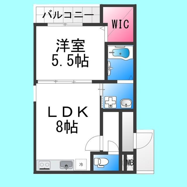フジパレス西湊III番館(1LDK/1階)の間取り写真