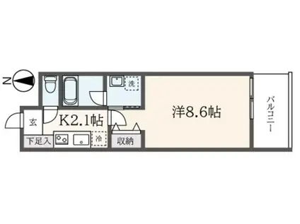 BLANC NOIR(1K/1階)の間取り写真