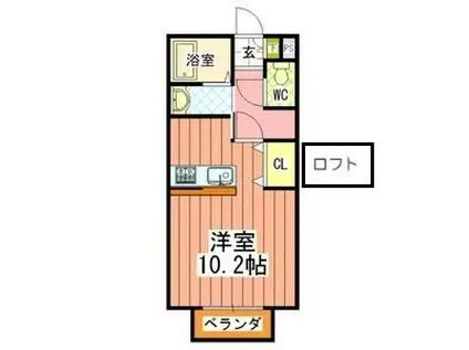 BONHEUR.T(1K/2階)の間取り写真